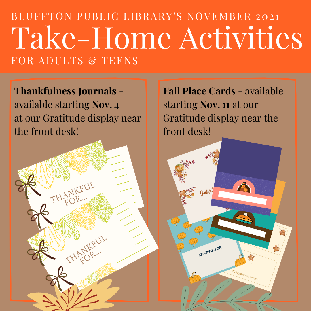 Take-Home Activities for Adults and Teens: Thankfulness Journals