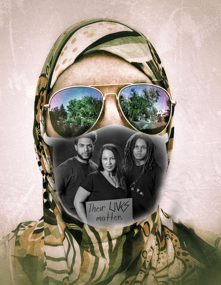 Wendy Chappell Dick's Digital Art Display entitled Masks