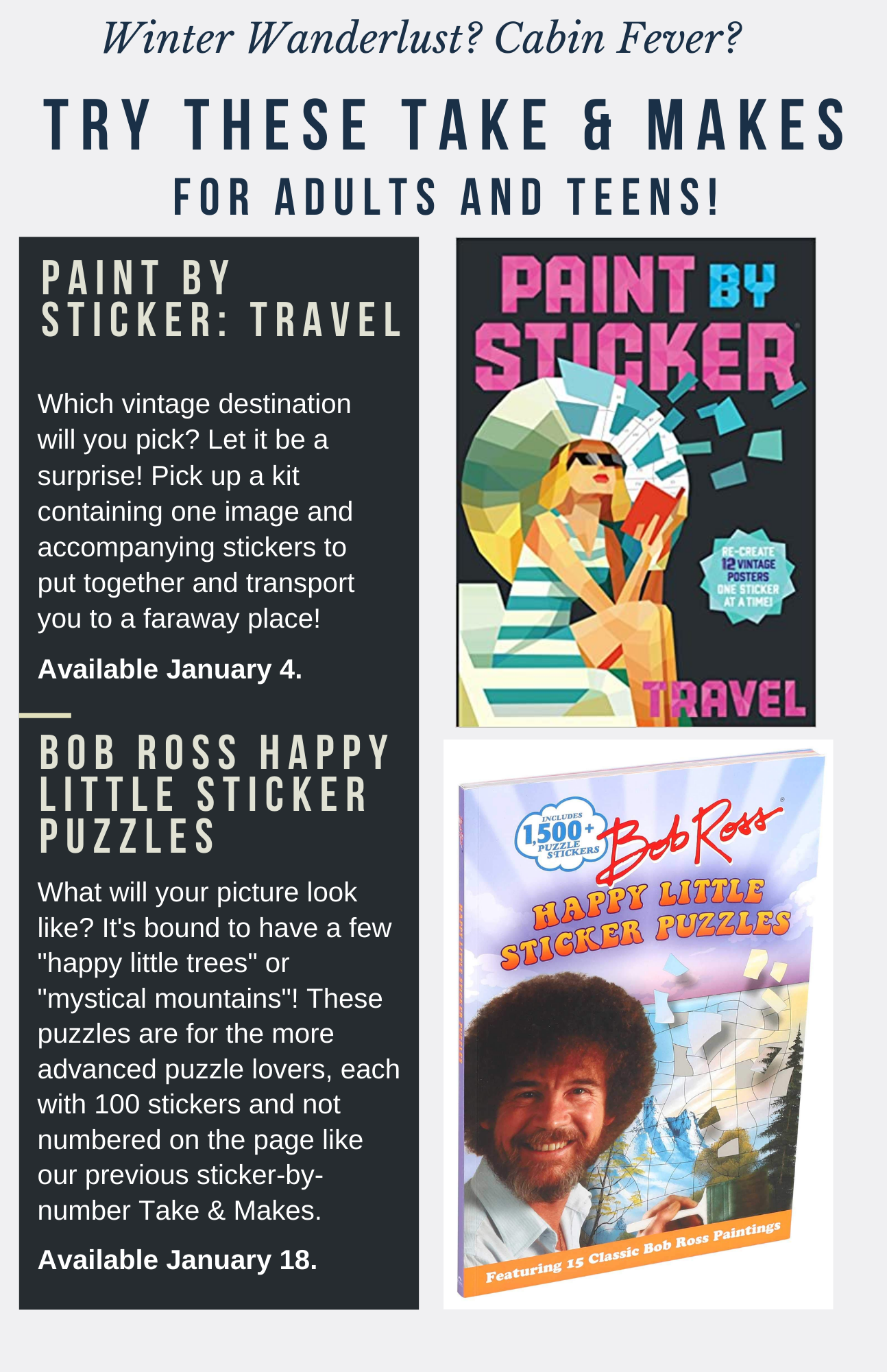 Adult/Teen Paint by Sticker by Number: Travel Take & Make Available