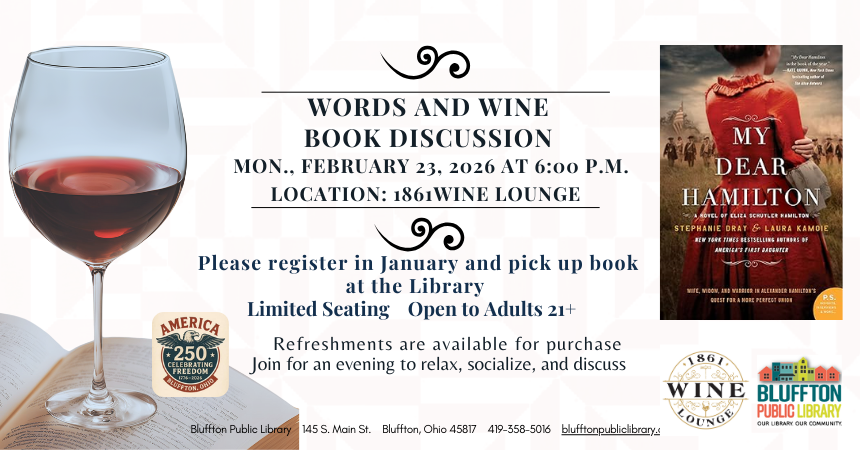 Words &amp; Wine Book Discussion: My Dear Hamilton
