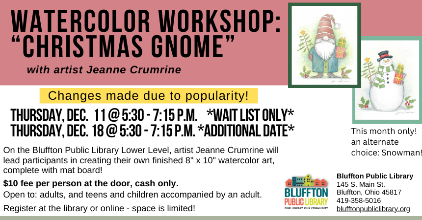 Watercolor Workshop: Christmas Gnome and Snowman