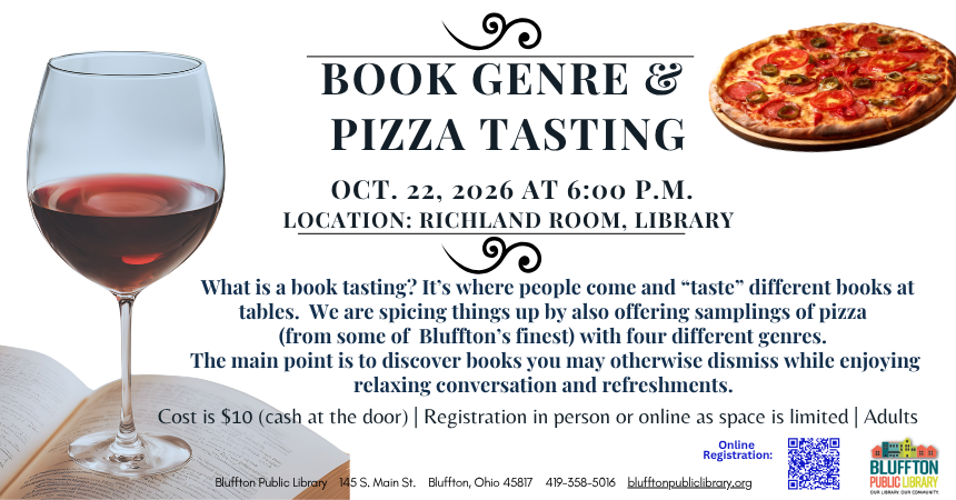 Book Genre &amp; Pizza Tasting