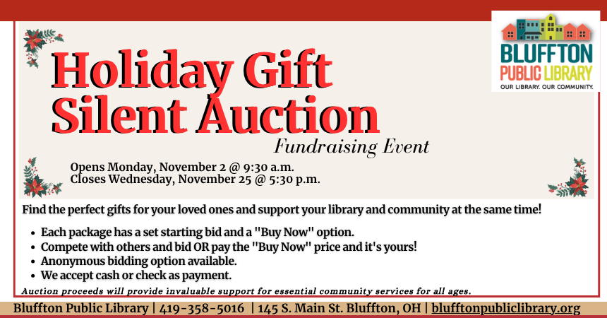 Holiday Gift Silent Auction Library Fundraiser