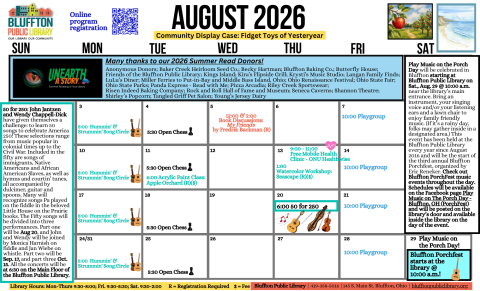 August Calendar a