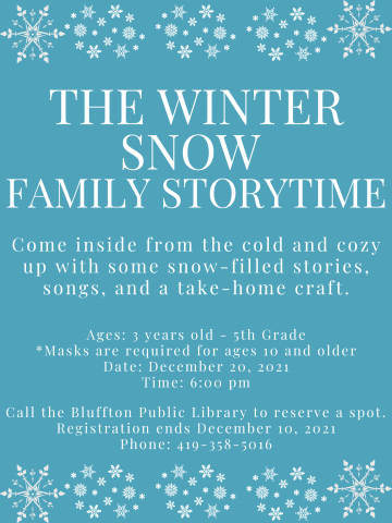 Flyer with snowflake graphics