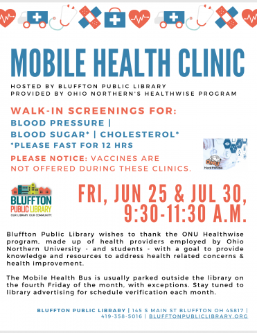 Mobile Health Clinic free provided by ONU Healthwise program