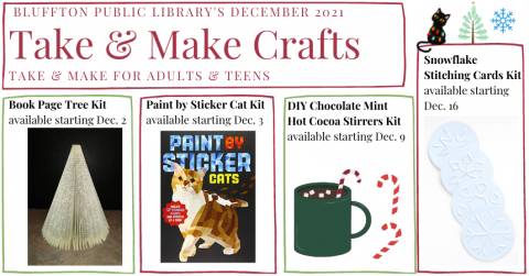 Flyer with picture/graphics of Take & Make Crafts.