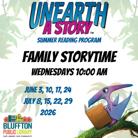 Family Storytimes will be held every Wednesday in June, at 10:00 a.m. No registration necessary.