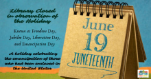 Library Closed for Juneteenth