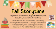 Registration for Fall Storytime 