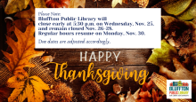 Library Closed over the Thanksgiving Holiday